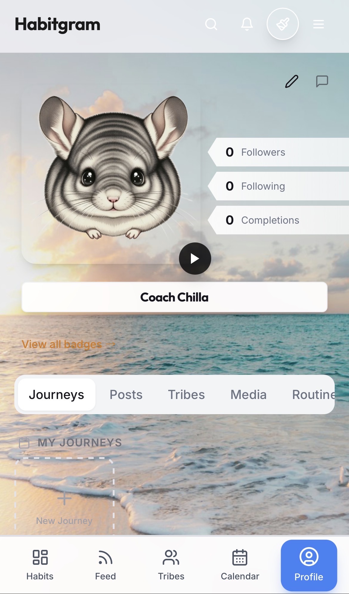 Habitgram Profile Screen